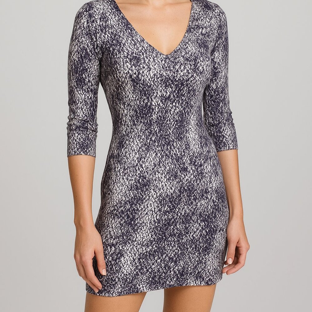 Vintage Designer Alberto Makali Vneck Bodycon Dress Purple Sequin Small